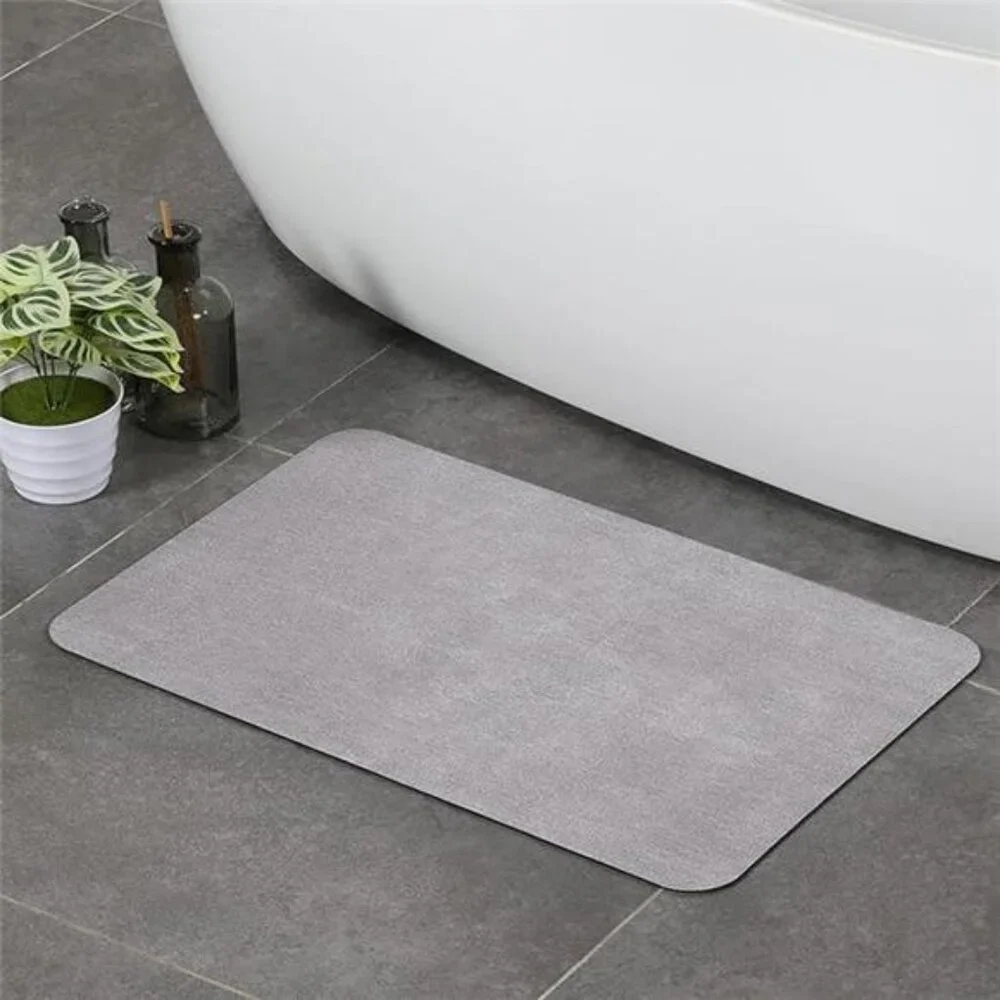 Non Slip Bath Mat Quick Dry Absorbent Bathroom Rug Washable Shower Mat Grey